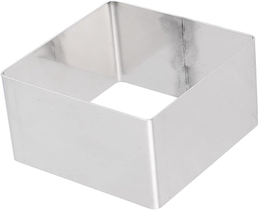 BESTonZON Square Mousse Cake Ring Stainless Steel Mousse Cutter for Baking Pastry and Desserts Non-stick Kitchen Tool for Diy Cooking Silver