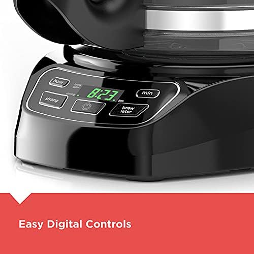 BLACK+DECKER CM1110B Programable 12-Cup Coffee Maker, Easy Pour, Non-Drip Carafe with Removable Filter Basket, Black