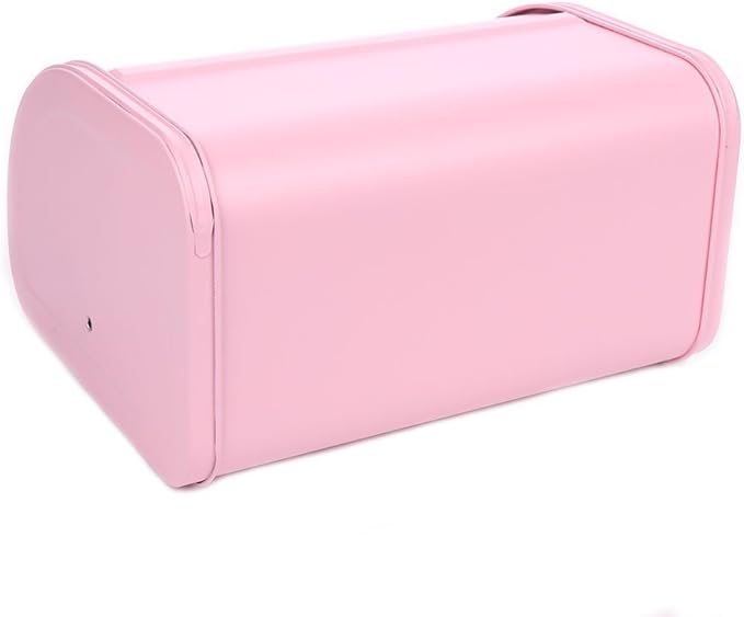 KL X458 Pink Bread Box Roll Top, Metal Bread Box for Kitchen Countertop, Large Capacity, Keeps Bakery Items Fresh Longer, Bread Bin for Kitchen Countertop, Breadbox to Store Cookies, Bagels, Muffins