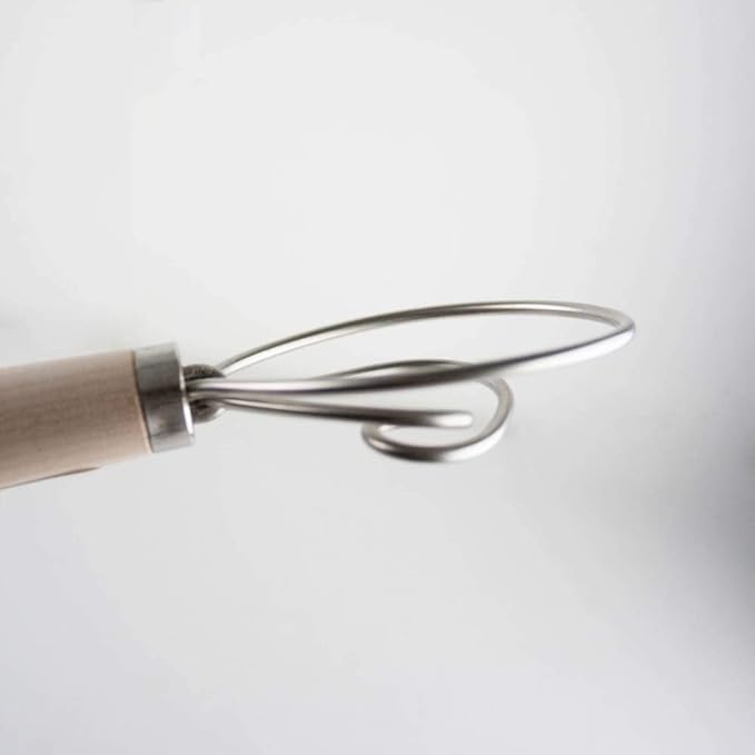 Lehman's Old Country Maple Dough Mixing Whisk Baking Tool Quick Mixing 12"