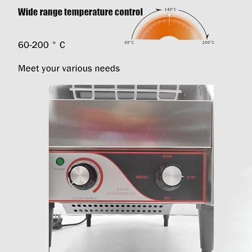 Commercial Conveyor Toaster Catering Conveyor Toaster Electric Bread Maker 150/300/450 Pieces/Hour Automatic Oven Intelligent Temperature Control (Silver 450)