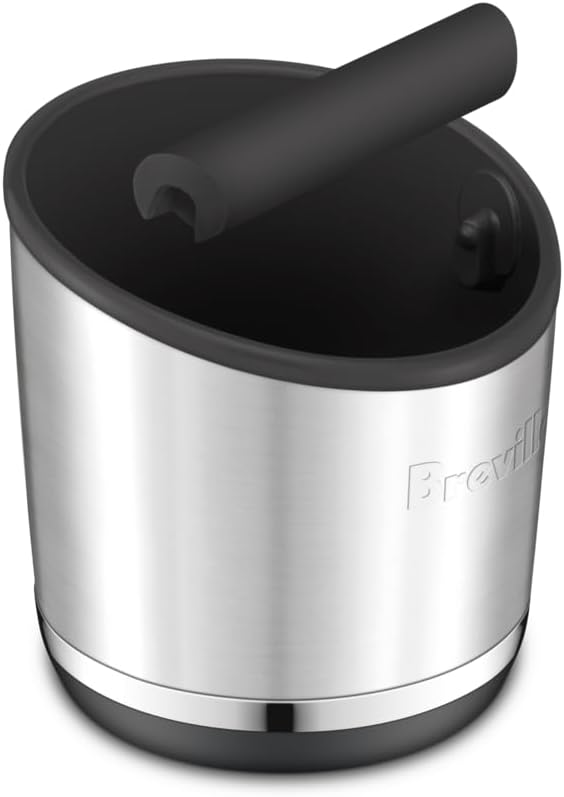 Breville BEA502BSS Knock Box 20 Espresso Machine Accessory, 20 Puck Capacity, Brushed Stainless Steel