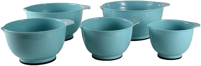KitchenAid KE178OSAQA Classic Mixing Bowls, Set of 5,Aqua Sky 2