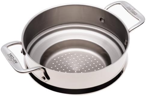 All-Clad Specialty Stainless Steel Universal Steamer for Cooking 3 Quart Food Steamer, Steamer Basket Silver