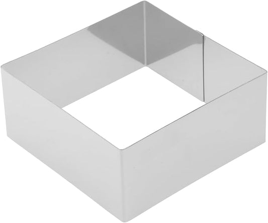 UPKOCH 5 Inch Square Stainless Steel Cake Ring for Mousse and Pastry Baking Square Mold for Custom Desserts and Baking Tools