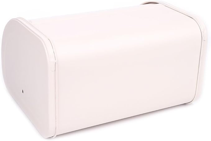 X458 Metal Bread Box for Kitchen Countertop - Stainless Steel Bread Box for Kitchen - Bread Storage Container - Airtight Holder for Homemade Bread, Cream Color