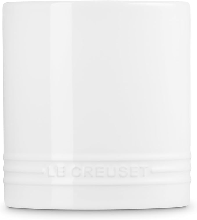 Le Creuset Stoneware Signature Straight Wall Utensil Crock, 1 qt., White