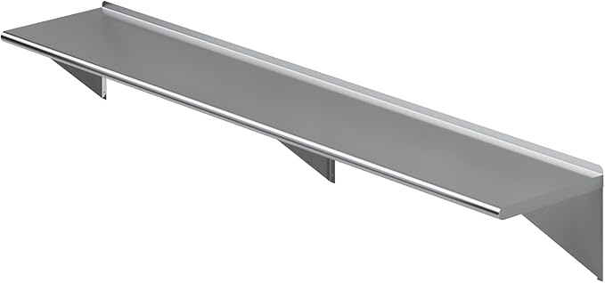 AmGood 18" X 96" Stainless Steel Wall Shelf | NSF | Garage, Laundry, Storage, Utility Room | Restaurant, Commercial Kitchen