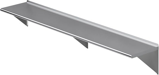AmGood 18" X 96" Stainless Steel Wall Shelf | NSF | Garage, Laundry, Storage, Utility Room | Restaurant, Commercial Kitchen