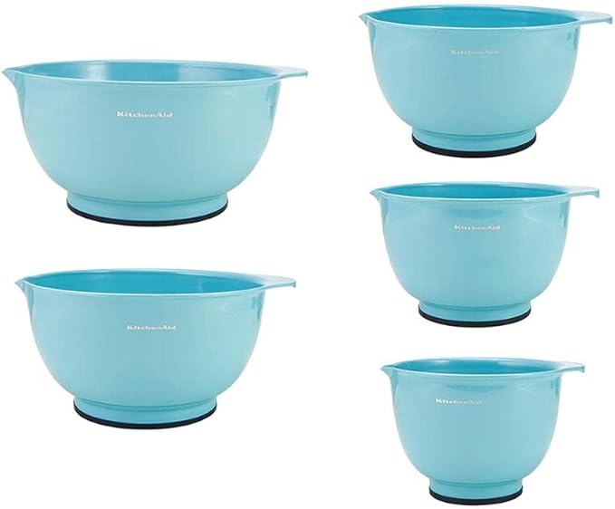KitchenAid KE178OSAQA Classic Mixing Bowls, Set of 5,Aqua Sky 2