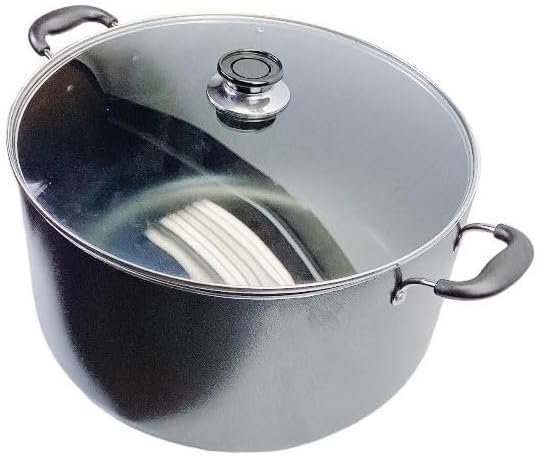 30 QT Non-Stick Dutch Oven Stockpot Pasta Cooking Pot, Glass Lid Double Handles