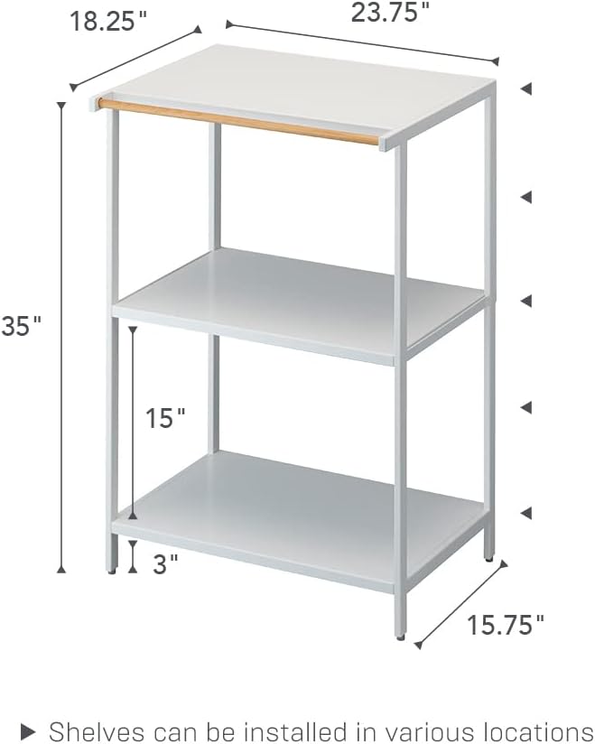 YAMAZAKI Home Tower Kitchen Appliance Storage Rack Metal Shelving Unit - Standing Organizer Heavy Duty Shelves, 35" - Steel