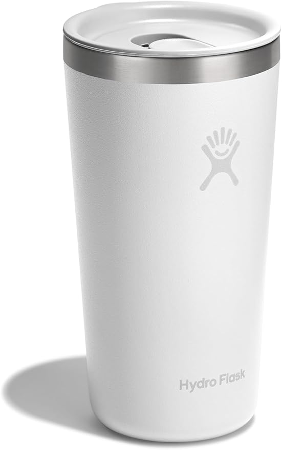 Hydro Flask All Around Tumbler Press-In Lid, Insulated Travel Mug, Stainless Steel Coffee Cup 20 Oz Tonal White