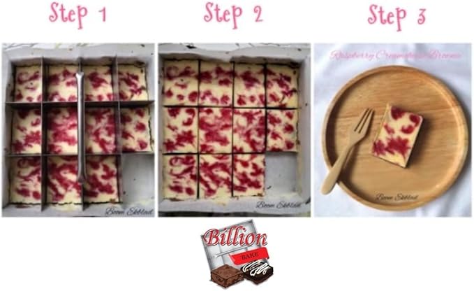 Stainless Brownie Cutter - 8,9,10,11,12 Inch Heavy Duty Baking Pan or Slicer Ensures Perfect Crispy Edges - Cake Portion Cutter (Cutter 10x10" 25 Pcs.)