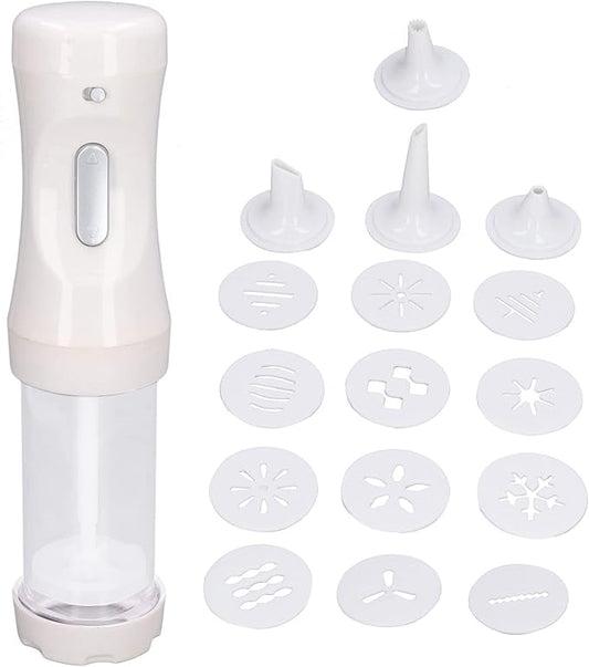 Electric Cookie Press Set, Cookie Press Gun Cookies Press Cake Cookies Maker Kit with 12 Discs and 4 Icing Tip for DIY Cookies Decoratin