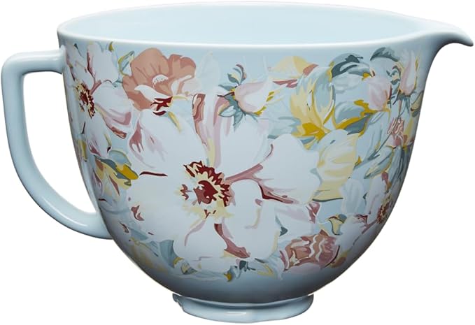 KitchenAid 5 Quart Ceramic Bowl for all 4.5-5 Quart Tilt-Head Stand Mixers KSM2CB5PWG, White Gardenia