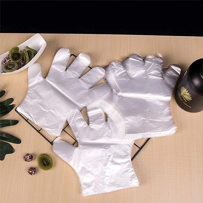 HLIN 6000 Pcs Plastic Food Prep Gloves - Disposable, Transparent for Food Service