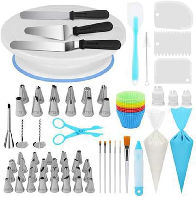 178 Piece Cake Turntable Baking Tool Set Combined Sugar Flipping Brush 6-piece Set