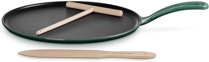 Le Creuset Enameled Cast Iron Traditional Round Crepe Pan, 10.25", Artichaut