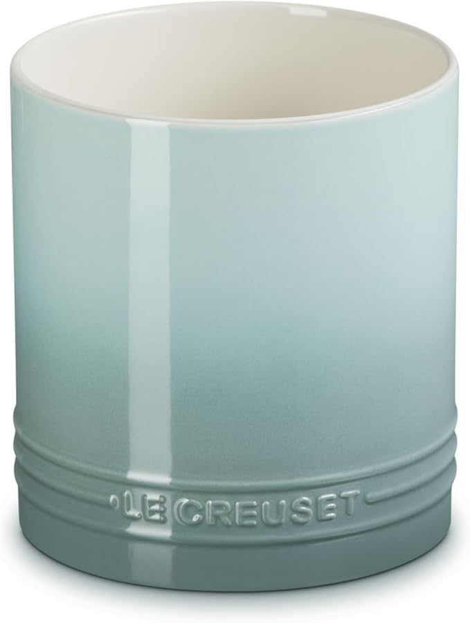 Le Creuset Stoneware Signature Straight Wall Utensil Crock, 1 qt., Sea Salt