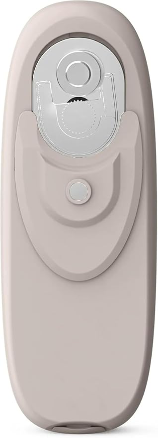 Beautiful Automatic Battery Powered Electric Can Opener- Hands Free Smooth Edge for Seniors with Arthritis - One Touch Auto Can Opener with Magnetic Lid Lift (Porcini-Taupe)