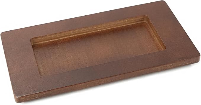 HAWOK Cast Iron Rectangle Mini Server, 7.76”Lx2.95”W x1.26”H, Serving Dish Pans, with Wooden Underliner, Set of 4 Black