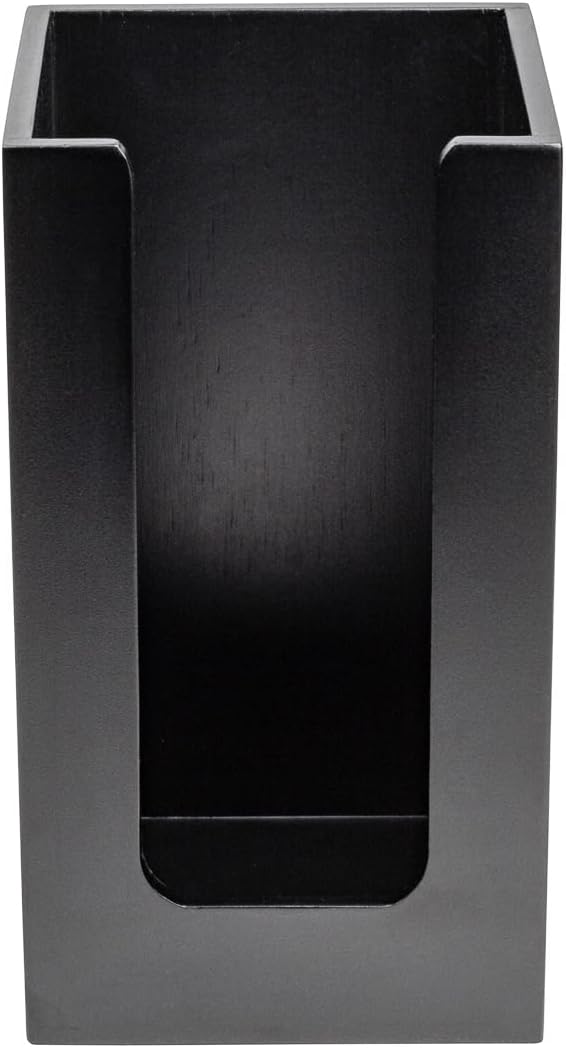 Restaurantware-4.5 x 8 Inch Coffee Cup Dispenser, 1 Countertop Cup Lid Organizer - Holds Cups/Lids/Napkins Up To 3.75 Inch in Diameter, Black Bamboo Cocktail Napkin Holder, For Bars or Offices