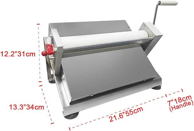 Manual Fondant Dough Sheeter, 16 inch Pastry Dough Roller, Croissant Baking Presser