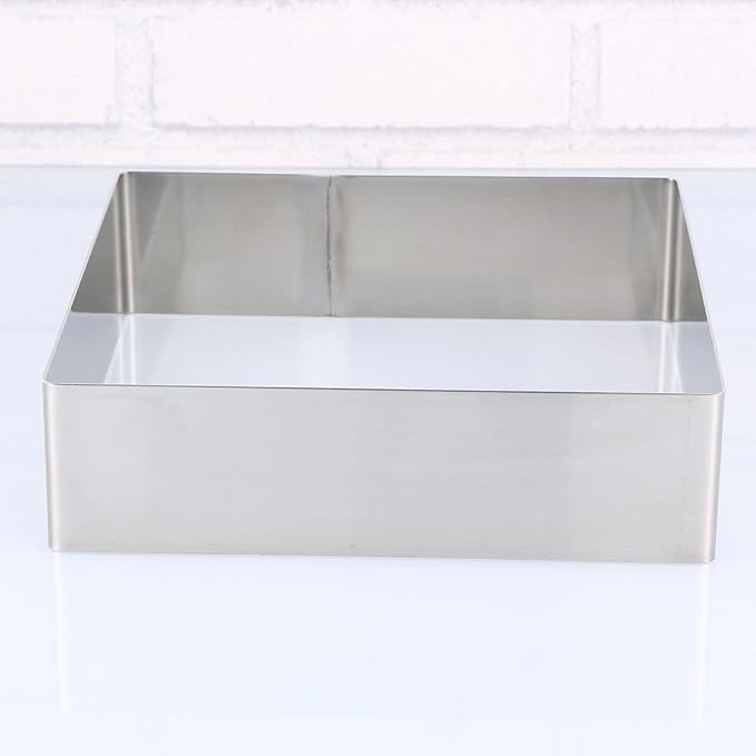 BESTonZON 12.2 Inch Square Stainless Steel Cake Ring for Mousse Pastry Baking Non-Stick Seamless Design Diy Baking Tool for Home Kitchen