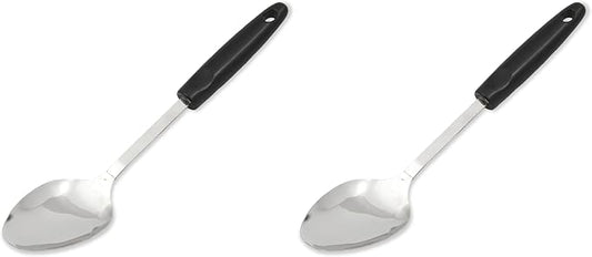 Chef Craft Select Basting Spoon, 12 inch, Stainless Steel/Black (Pack of 2)
