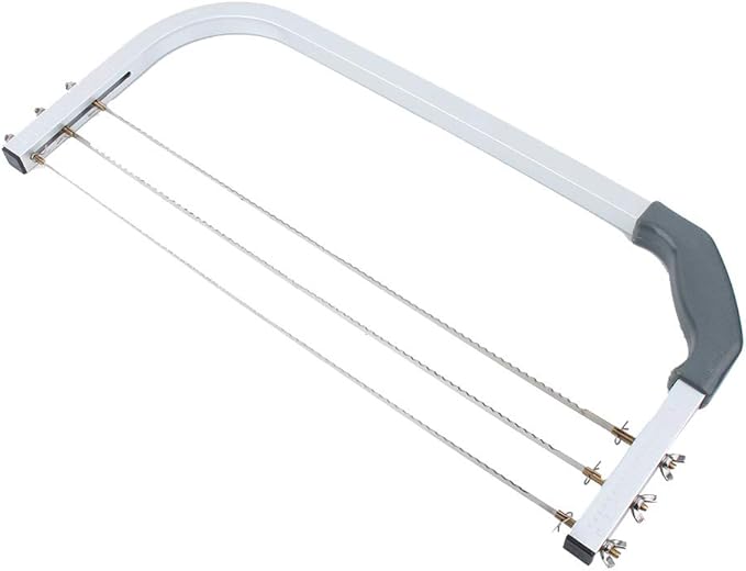 Qiilu Adjustable Cake Leveler, Bright White Adjustable Wire Cake Cutter Leveler Stainless Steel Baking Tools