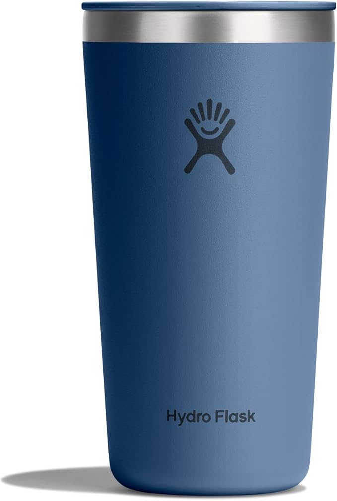 Hydro Flask All Around Tumbler Press-In Lid, Insulated Travel Mug, Stainless Steel Coffee Cup 20 Oz Harbor Blue