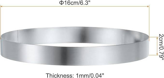 HARFINGTON 4Pcs Round Cake Ring 6.3 x 1 Inch Seamless Stainless Steel Pastry Mousse Dessert Ring Mirror Coating for Baking Cooking English Muffins Crumpet Making Tool