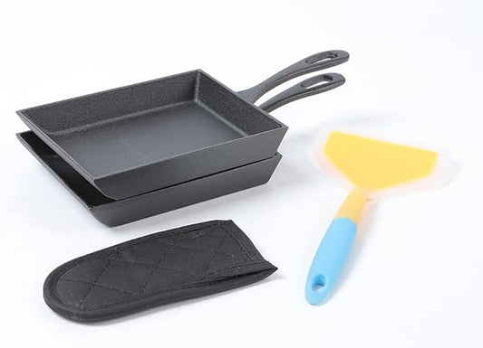 HAWOK Japanese Omelette Pan Cast Iron Rectangle Egg Pan tomagoyaki pan rolled eggs pre-seasoned