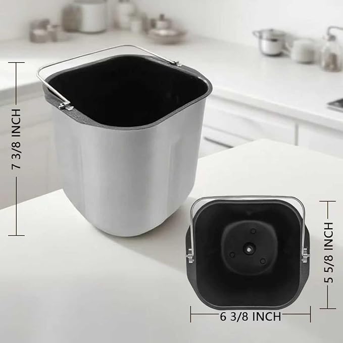 Bread Maker Pan Replacement with Kneading Paddle, Compatible with Cuisinart CBK-110NAS & CBK-110P1 2LB Vertical Bread Makers, Fits Elite Gourmet EBM8103M, Hamilton Beach 29987 & KitchenAid