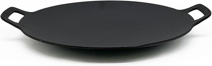13-Inch Korean BBQ Grill Pan, Cast Iron Griddle for Indoor and Outdoor Stovetop Use