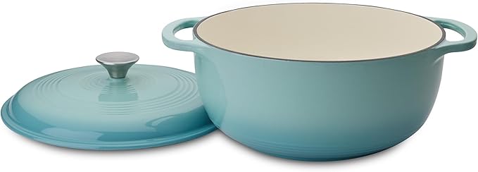 Mercer Culinary Enameled Cast Iron Round Dutch Oven, 6 qt., Aqua