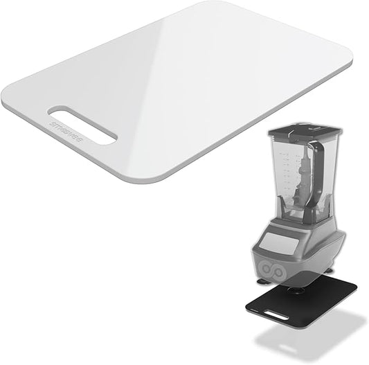 Smoovee - Sliding Surface - Gefen White 11.81 x 7.87 inch, Appliance Rolling Tray for Kitchen Appliances – 360° Wheels, Stainless Steel Hubs, Easy‑Clean Durable Tray