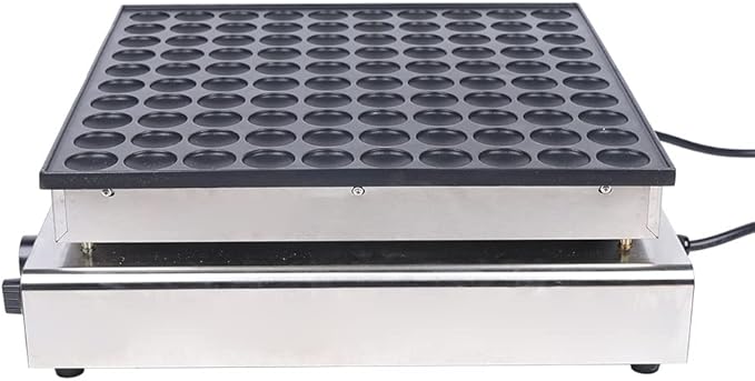 Mini Pancake Baker, 3400W Electric Pancake Making Machine with Two Independent Baking Zones and Heat Indicator, Home & Commercial Adjustable Temperature & Time Mini Pancake Maker 100 Pcs Capacity