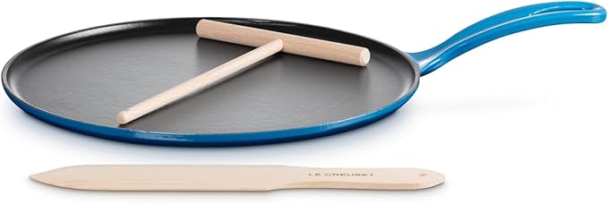 Le Creuset Enameled Cast Iron Traditional Round Crepe Pan, 10.25", Marseille