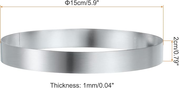 HARFINGTON 4Pcs Round Cake Ring 5.9 x 1 Inch Seamless Stainless Steel Pastry Mousse Dessert Ring Mirror Coating for Baking Cooking English Muffins Crumpet Making Tool