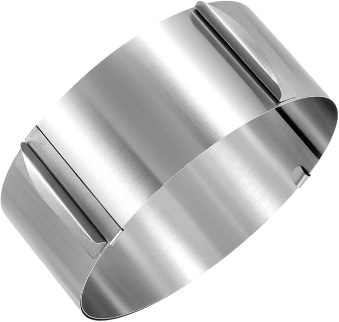 HARFINGTON 6" to 12" Cake Ring 8cm High Adjustable Round Cake Ring Stainless Steel Mousse Baking Moulds Bakeware Supplies for Baking Cooking Making Tool