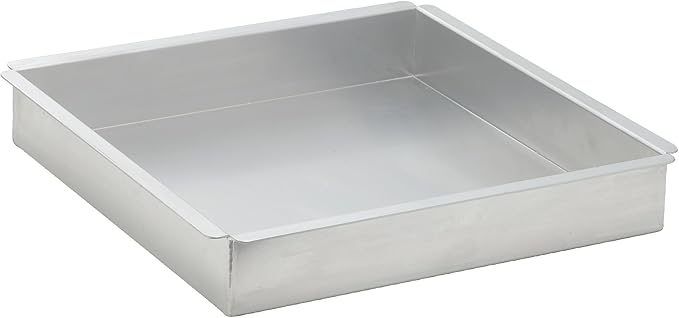 Winco 2-Inch Deep Aluminum Rectangular Cake Pan, 12-Inch by 12-Inch