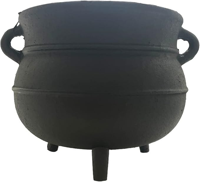 Black Painted Cast Iron Cauldron Size- 7 "D