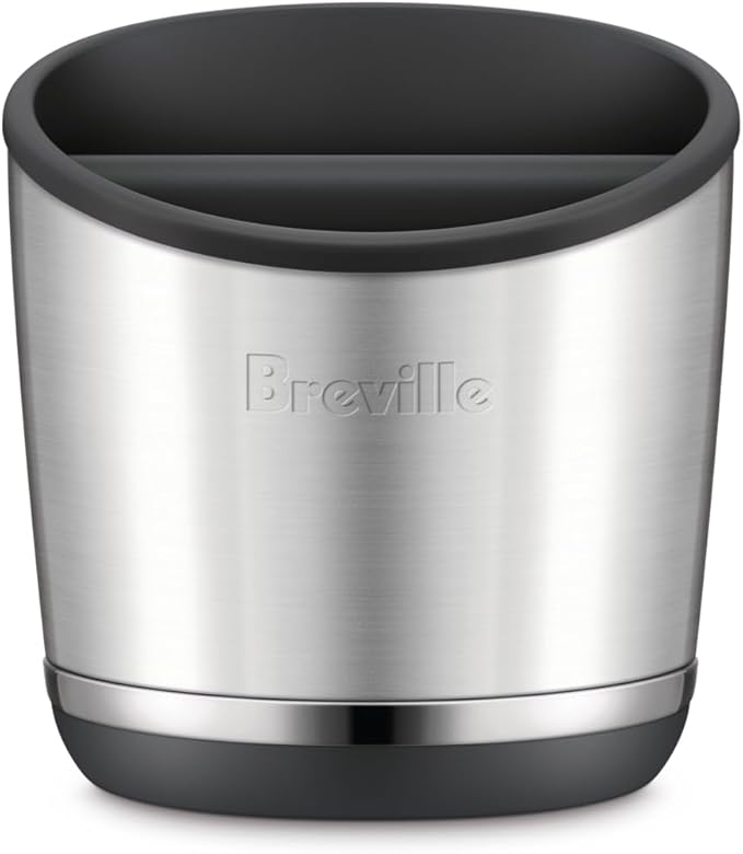 Breville BEA502BSS Knock Box 20 Espresso Machine Accessory, 20 Puck Capacity, Brushed Stainless Steel