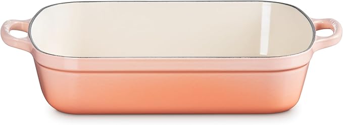 Le Creuset Enameled Cast Iron Signature Rectangular Roaster, 5.25 qt. (11.7" x 16.8"), Peche
