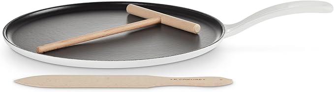Le Creuset Enameled Cast Iron Traditional Round Crepe Pan, 10.25", White