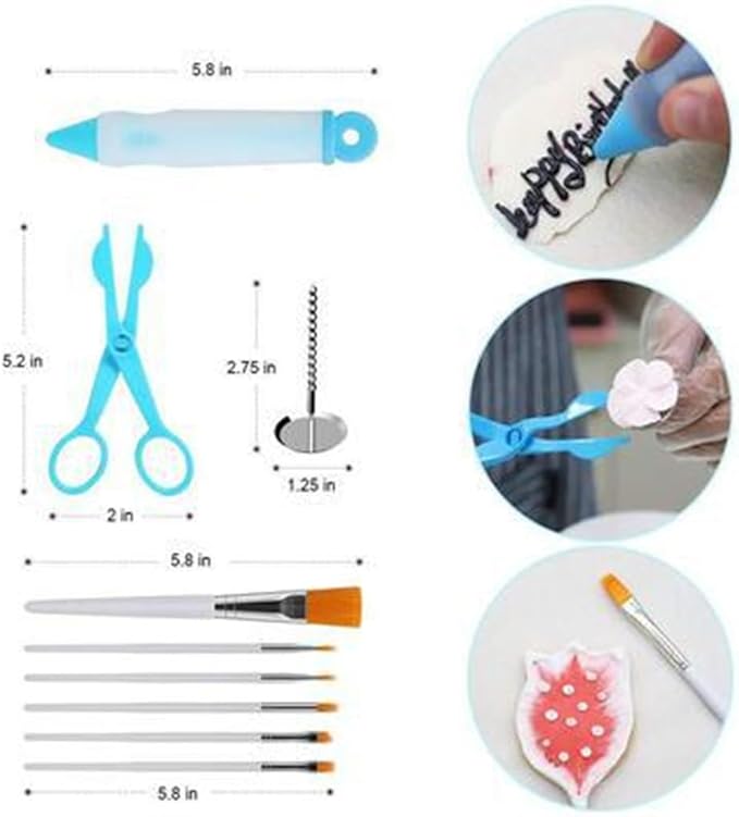 178 Piece Cake Turntable Baking Tool Set Combined Sugar Flipping Brush 6-piece Set