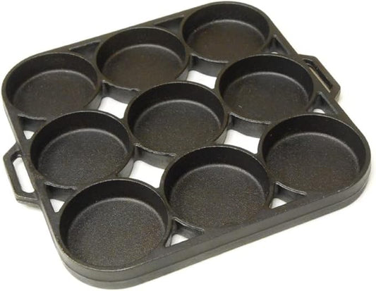 King Kooker Model CI9BPSA Cast Iron Seasoned Biscuit Pan - 9 impressions