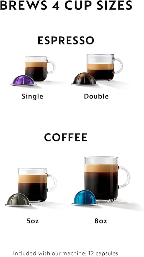 Nespresso Vertuo Coffee and Espresso Maker by Breville, Matte Black